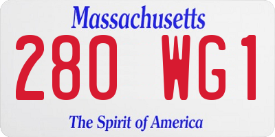 MA license plate 280WG1