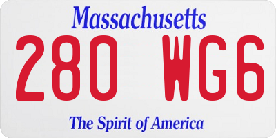 MA license plate 280WG6