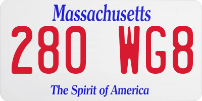 MA license plate 280WG8