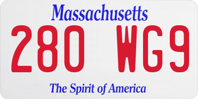 MA license plate 280WG9