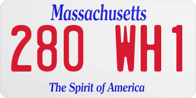 MA license plate 280WH1