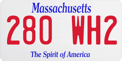 MA license plate 280WH2