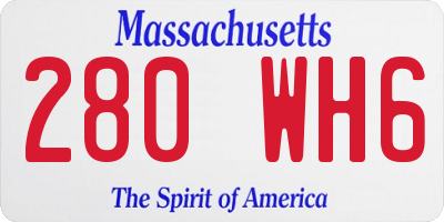 MA license plate 280WH6