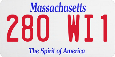 MA license plate 280WI1