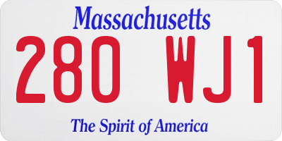 MA license plate 280WJ1