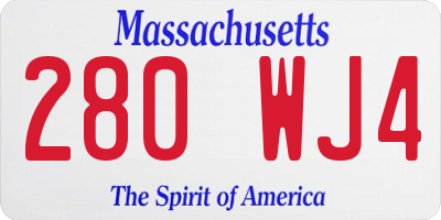 MA license plate 280WJ4