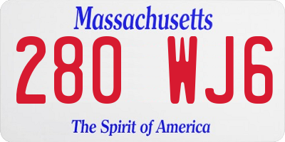 MA license plate 280WJ6