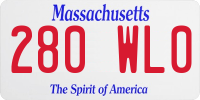 MA license plate 280WL0