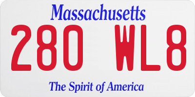 MA license plate 280WL8