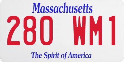 MA license plate 280WM1