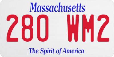 MA license plate 280WM2