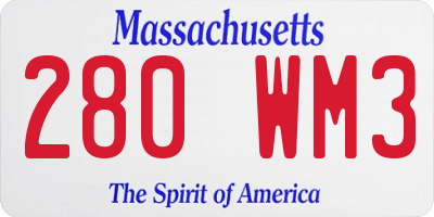 MA license plate 280WM3
