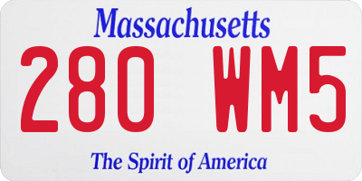 MA license plate 280WM5
