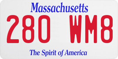 MA license plate 280WM8