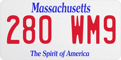 MA license plate 280WM9