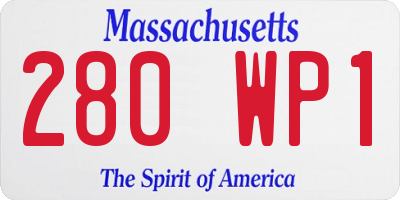 MA license plate 280WP1