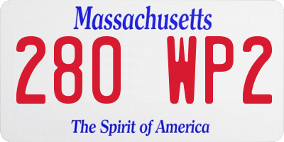 MA license plate 280WP2