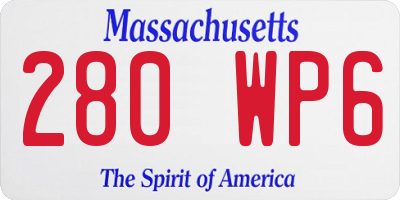 MA license plate 280WP6