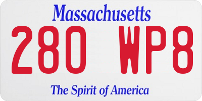 MA license plate 280WP8