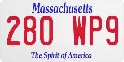 MA license plate 280WP9