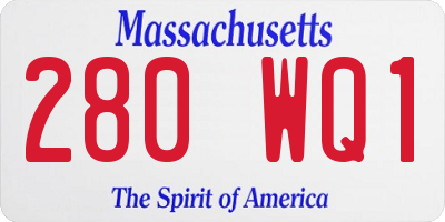 MA license plate 280WQ1