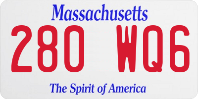 MA license plate 280WQ6