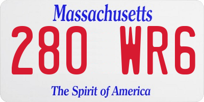 MA license plate 280WR6
