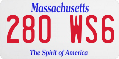 MA license plate 280WS6