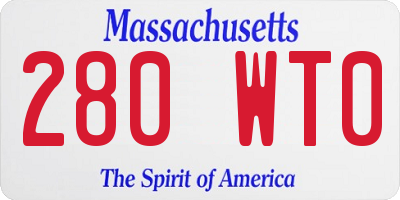 MA license plate 280WT0