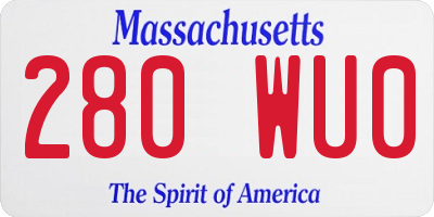 MA license plate 280WU0