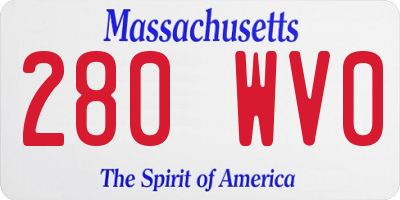 MA license plate 280WV0
