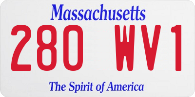 MA license plate 280WV1