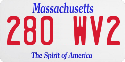 MA license plate 280WV2