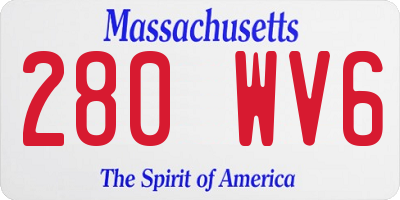MA license plate 280WV6