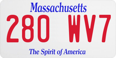MA license plate 280WV7