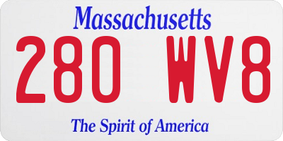 MA license plate 280WV8