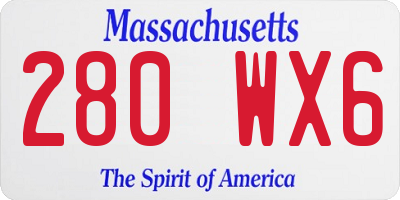 MA license plate 280WX6