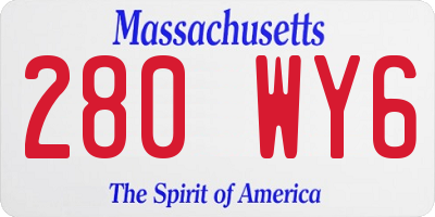 MA license plate 280WY6