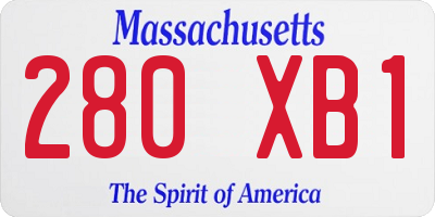 MA license plate 280XB1