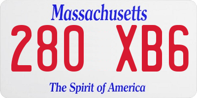 MA license plate 280XB6
