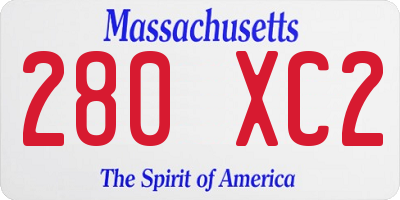 MA license plate 280XC2
