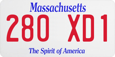 MA license plate 280XD1
