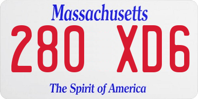 MA license plate 280XD6