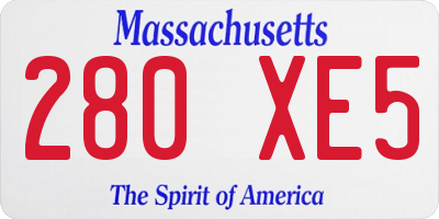 MA license plate 280XE5