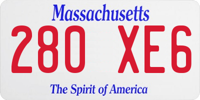 MA license plate 280XE6
