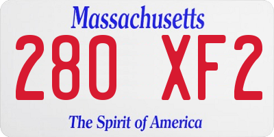 MA license plate 280XF2
