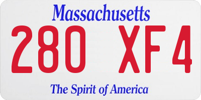 MA license plate 280XF4
