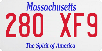 MA license plate 280XF9
