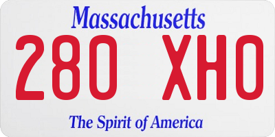 MA license plate 280XH0