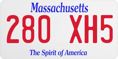 MA license plate 280XH5